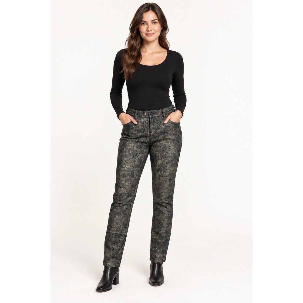 Beate Heymann Streetcouture Snake Print Straight Leg Designer Pants Women’s 10